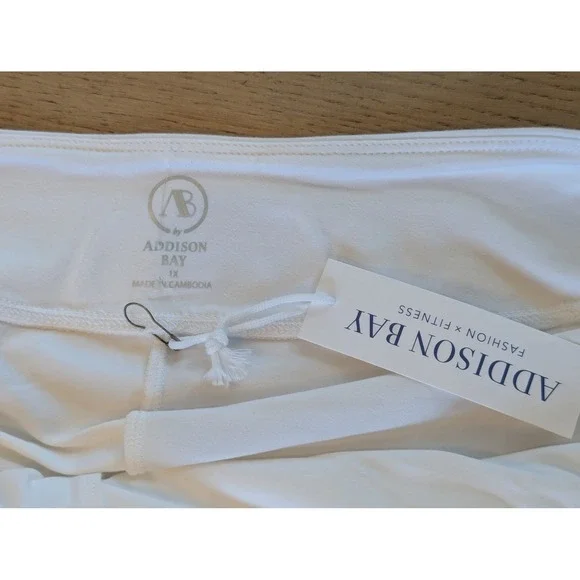 Addison Bay Athletic Skort Tennis Golf mmRuffle Hem Activewear White Pink 1X - Picture 3 of 6